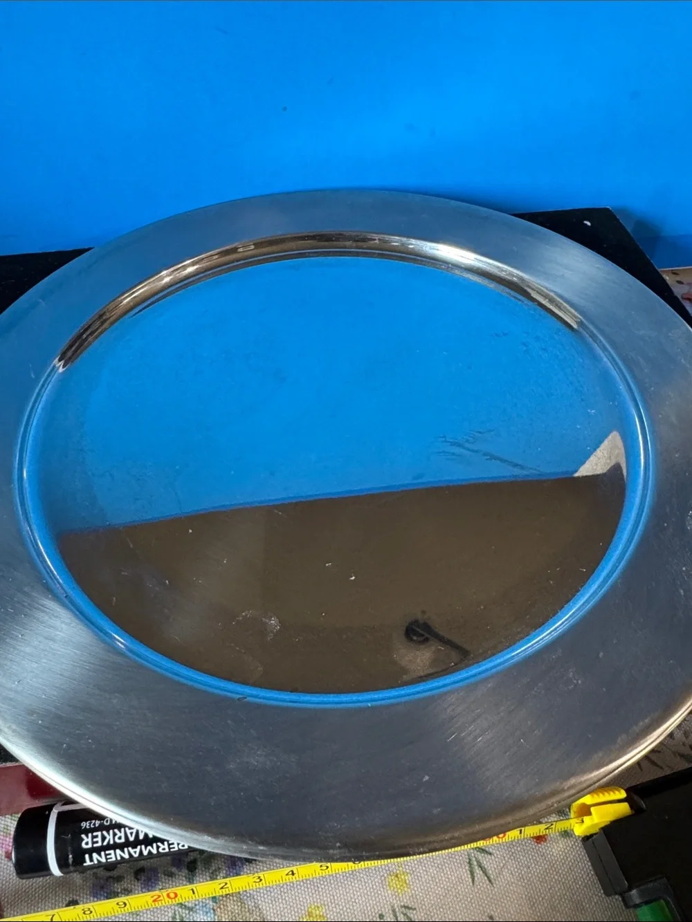 Vintage round charger plates set of two.